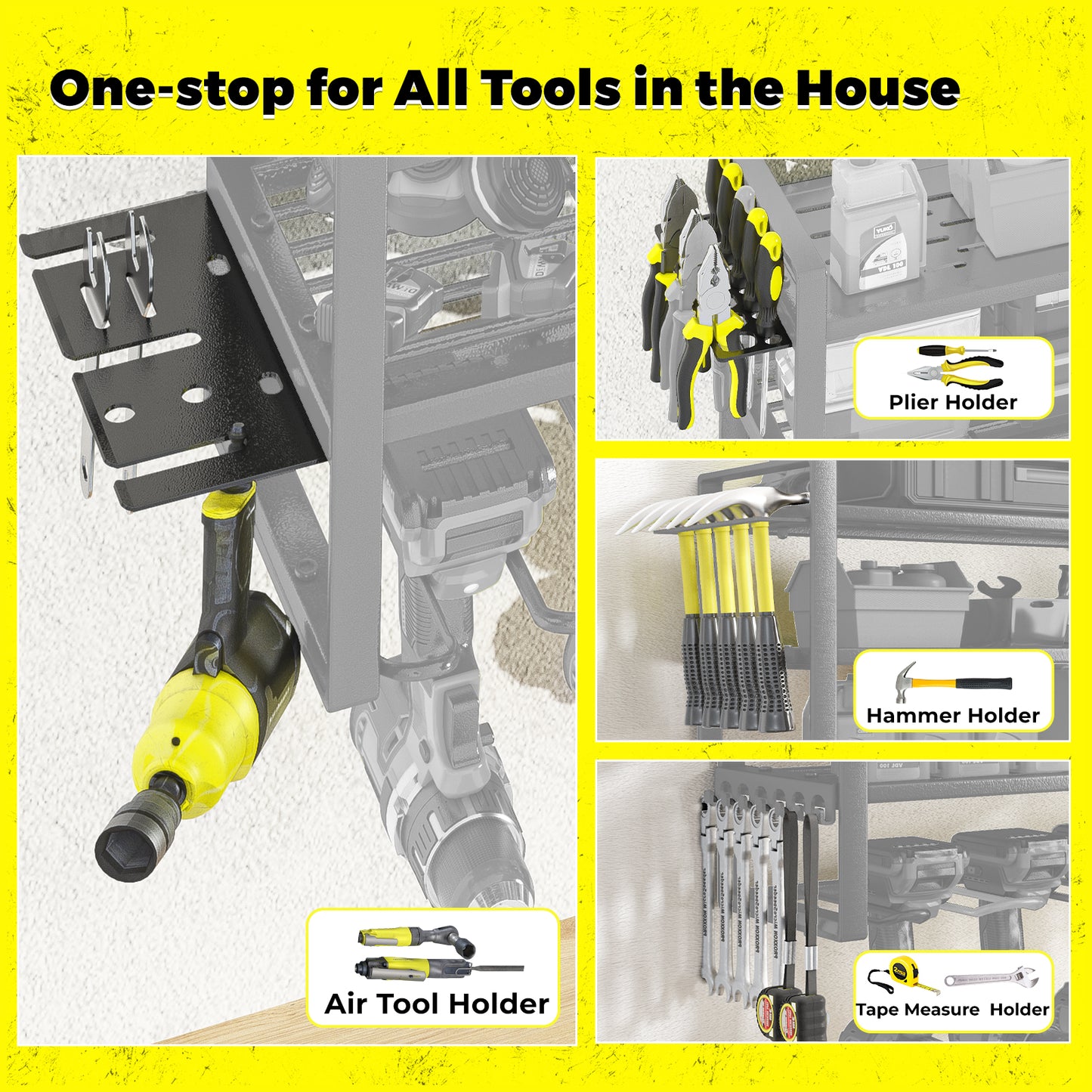 KAFAHOM 8-SLOTS POWER TOOL RACK-4LAYERS