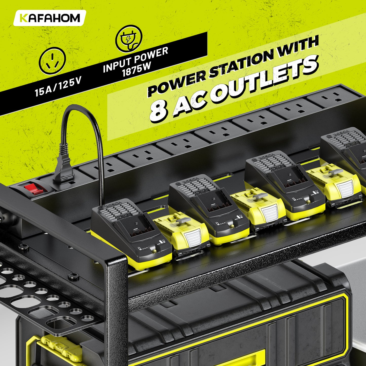 KAFAHOM TOOL HOLDER WITH CHARGING STATION-3 LAYERS