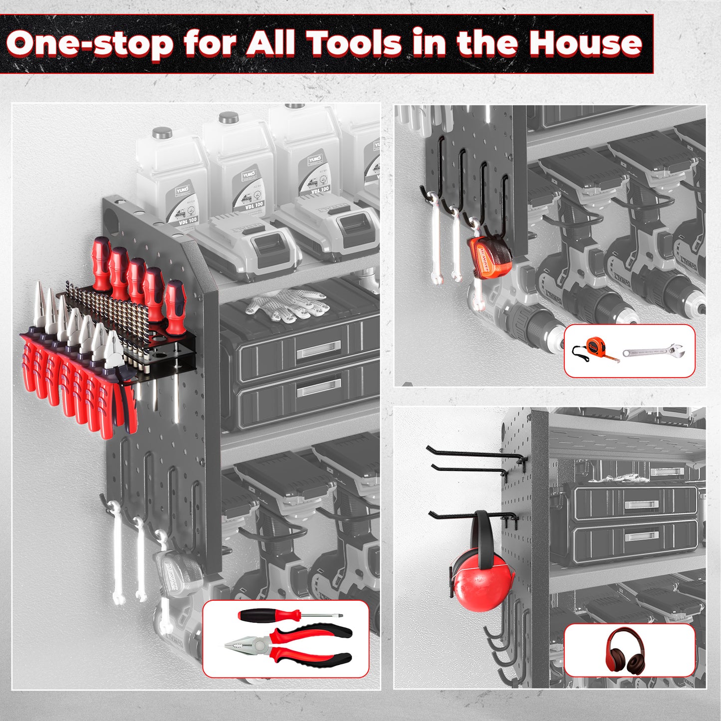 KAFAHOM TOOL STORAGE AND ORGANIZER-RED