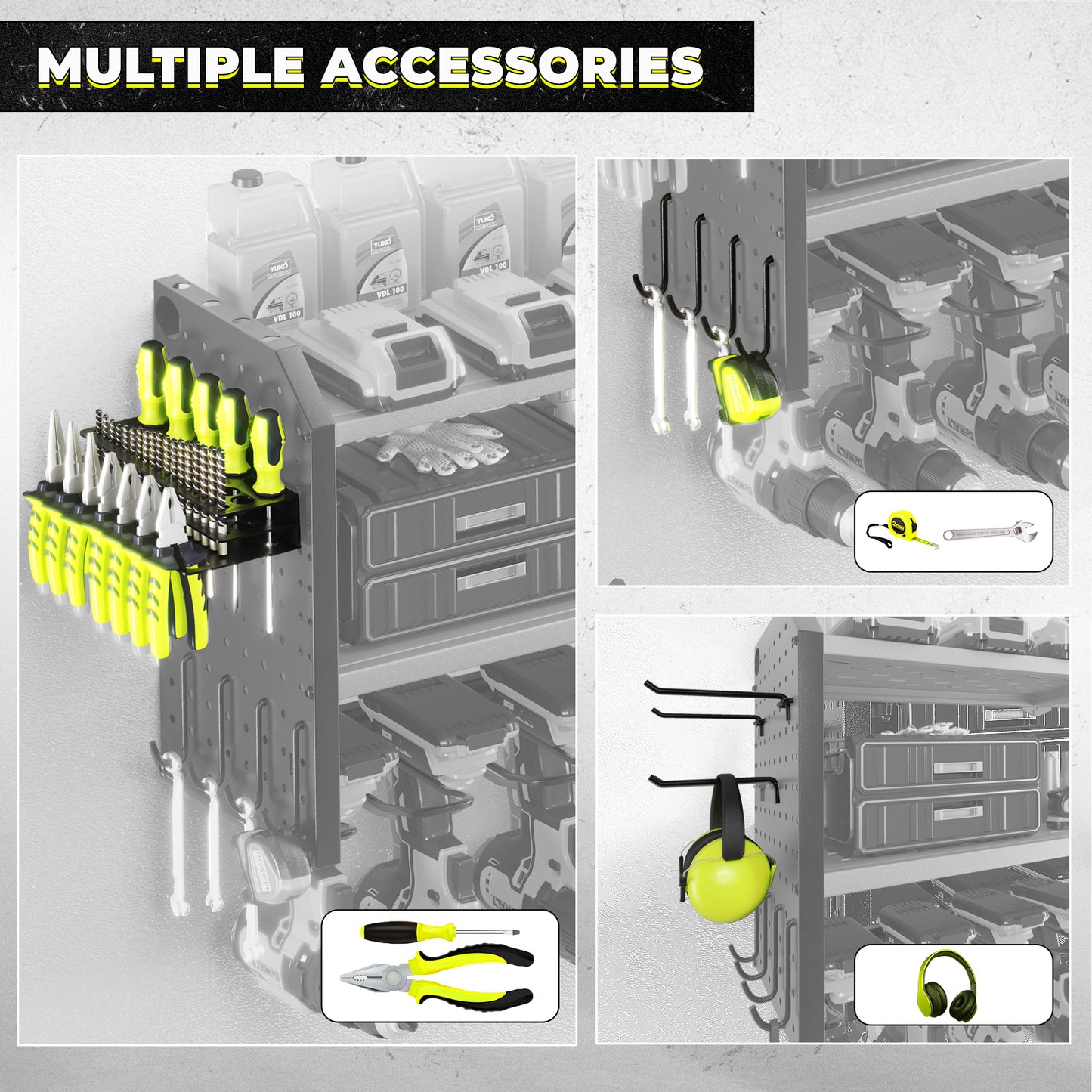 KAFAHOM TOOL RACK WITH POWER-GREEN