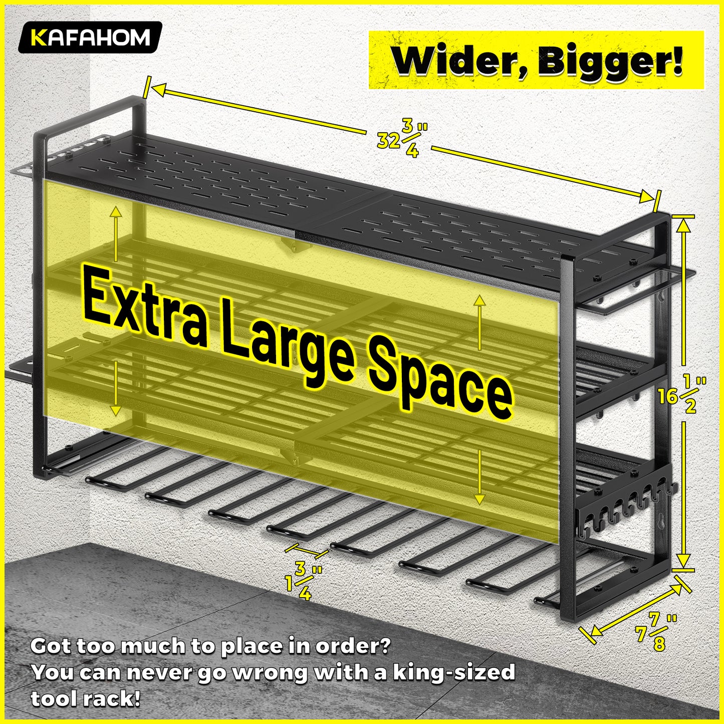 KAFAHOM 8-SLOTS POWER TOOL RACK-4LAYERS