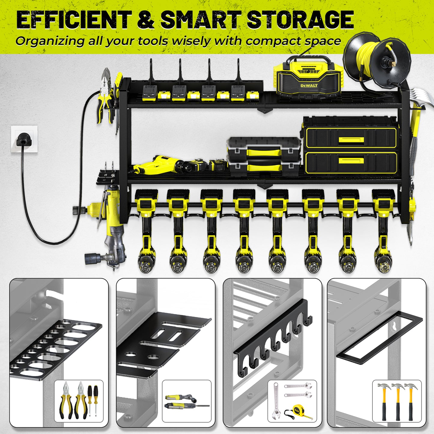 KAFAHOM TOOL HOLDER WITH CHARGING STATION-3 LAYERS