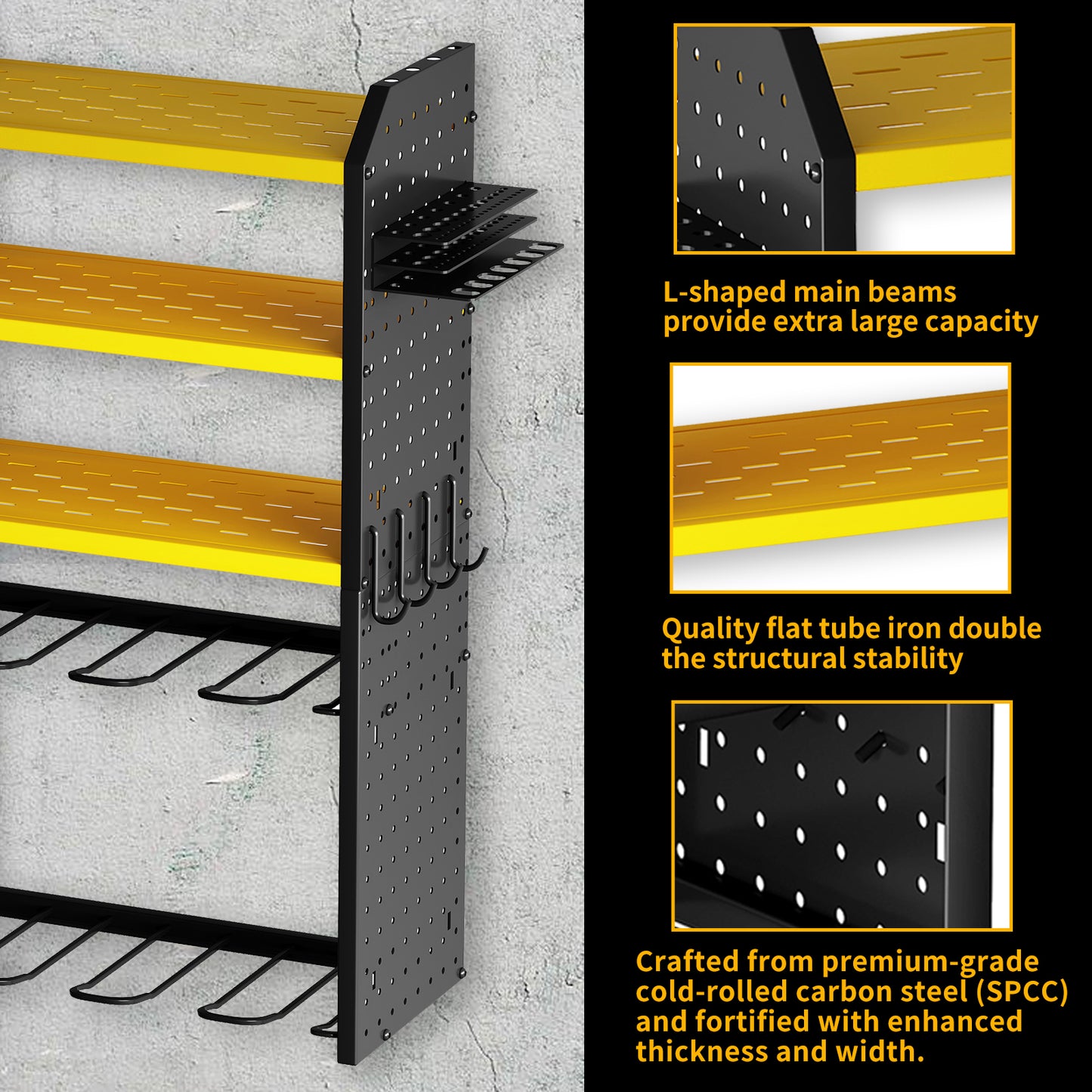 KAFAHOM 8 DRILL HOLDER- TOOL RACK-YELLOW