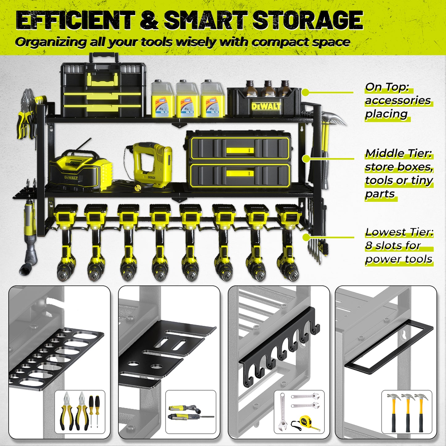 8-SLOTS POWER TOOL RACK