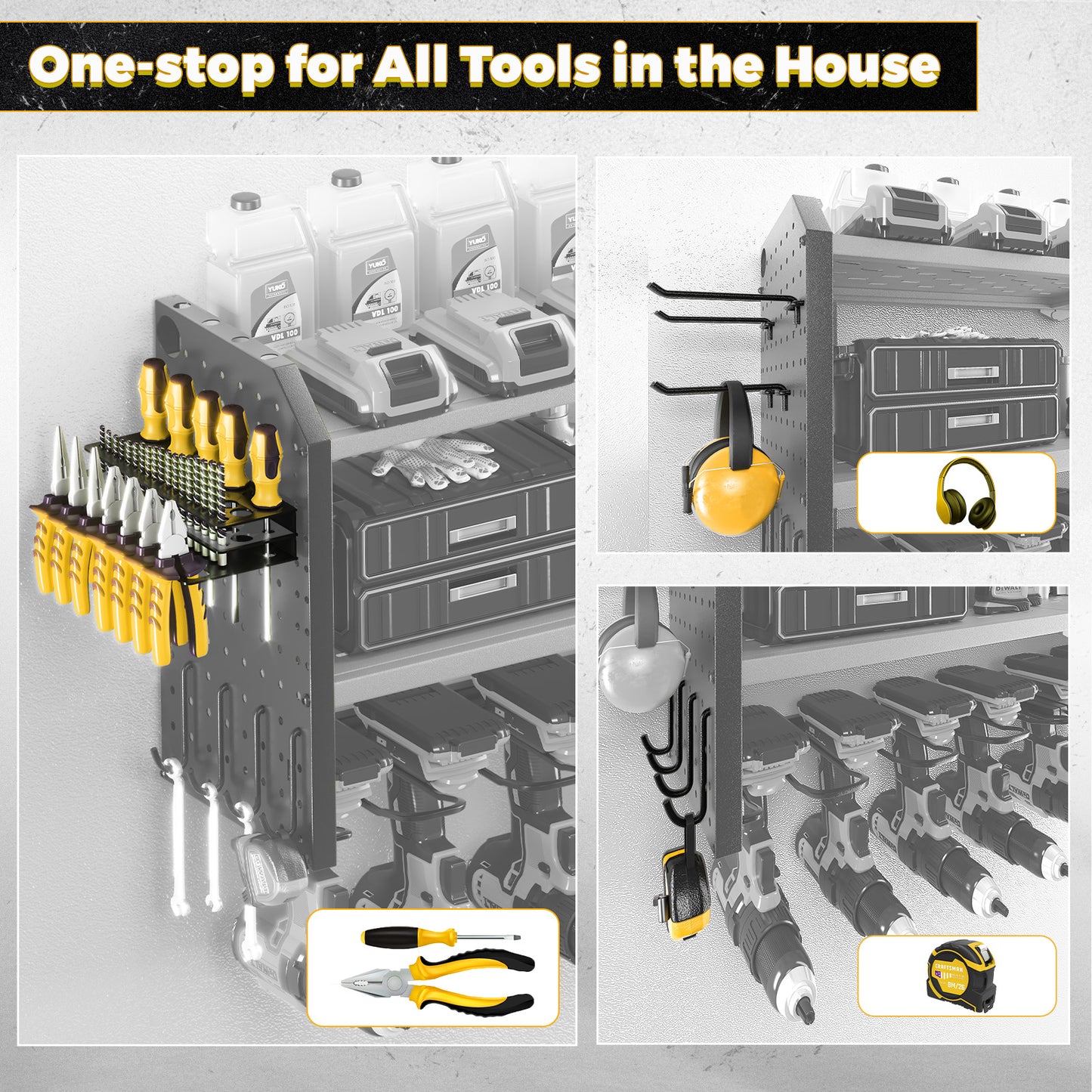 KAFAHOM TOOL STORAGE AND ORGANIZER-YELLOW