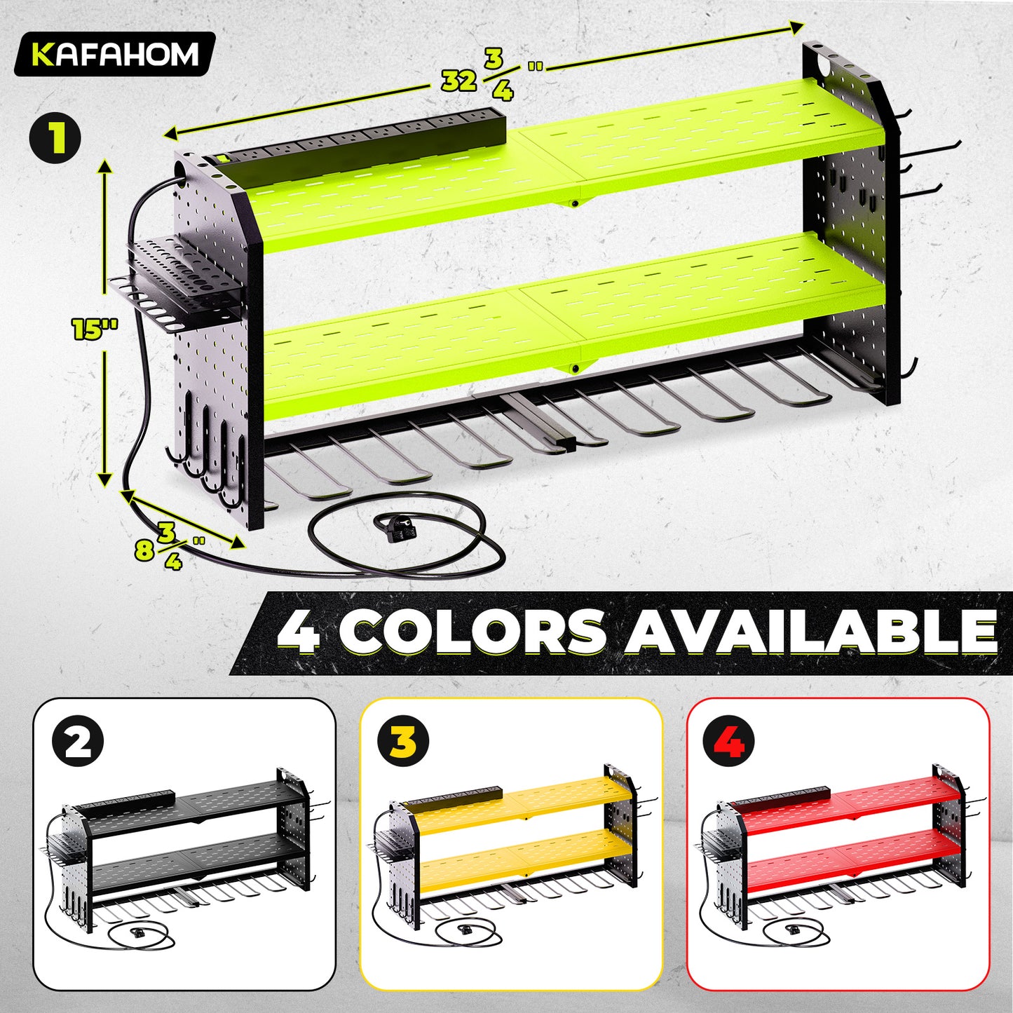 KAFAHOM TOOL RACK WITH POWER-GREEN