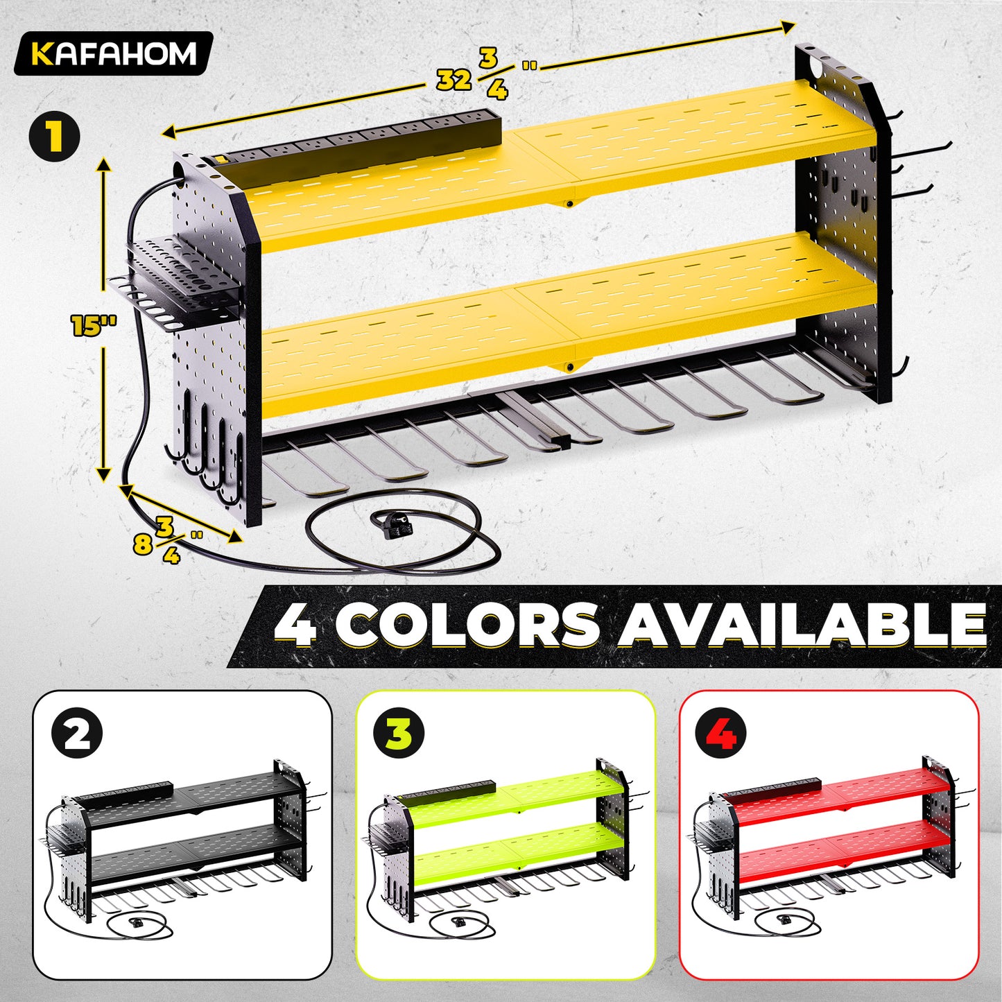 KAFAHOM TOOL RACK WITH POWER-YELLOW