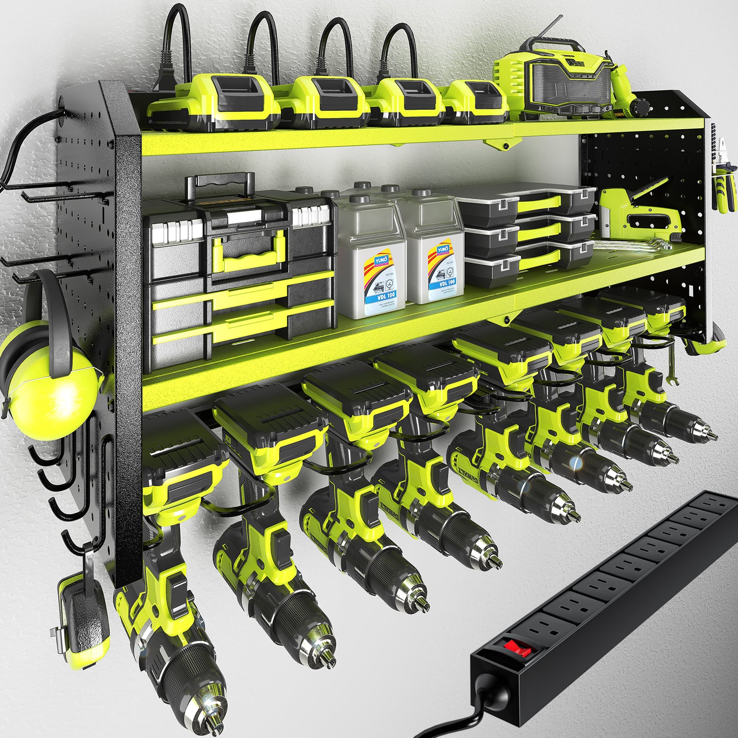 KAFAHOM TOOL RACK WITH POWER-GREEN